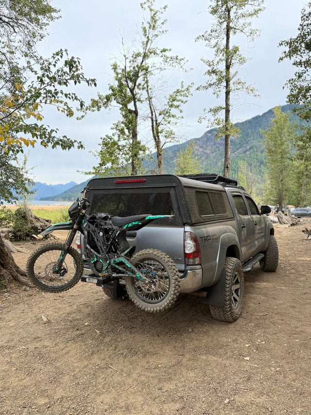 toyota tacome with velocity volts emoto bike rack holding eride pro