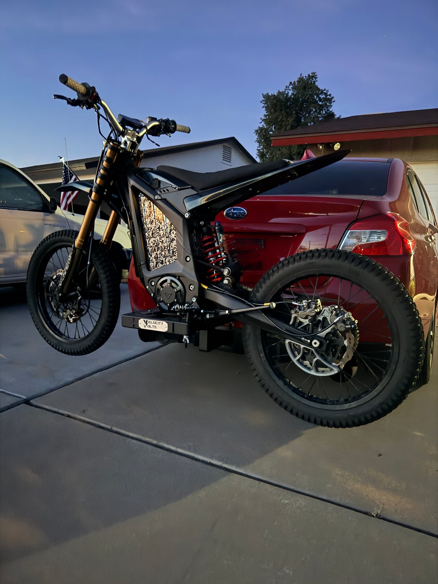vetra blazer emoto on subaru sedan - velocity volts charge carrier bike rack
